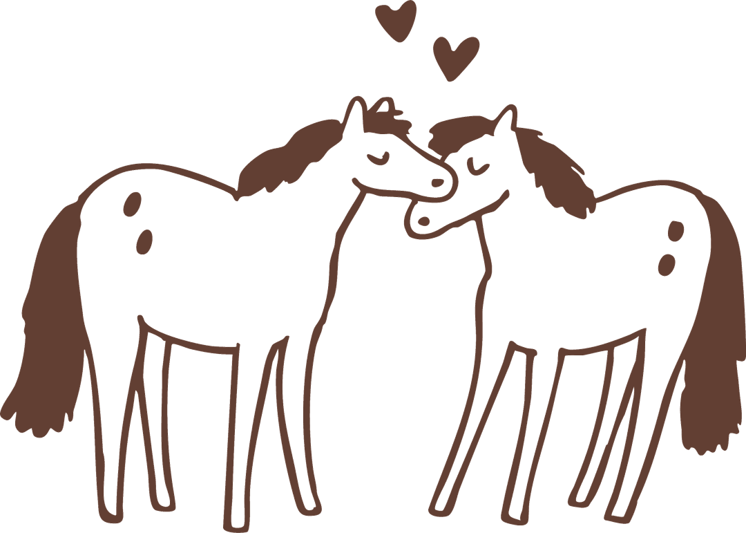 Dwa konie z serduszkami